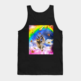 Space Siamese Cat Kitty On Golden Retriever Dog Tank Top